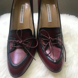 Diane Von Furstenberg  burgundy and black pumps. 7